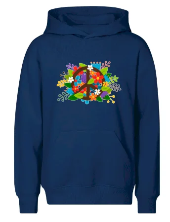 Peace symbol prorostlý květinami