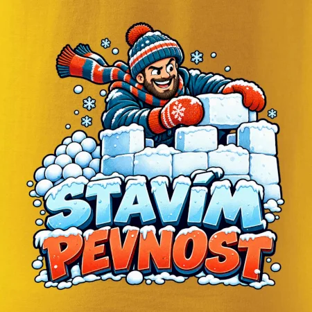 Rodinná vánoční trička - Stavím pevnost táta sněhová bitva