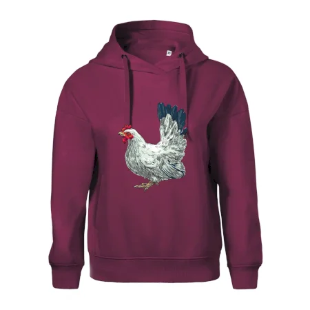 Slepice kreslená bílá
