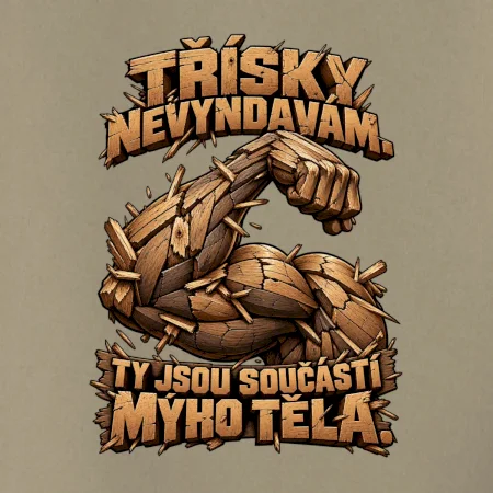 Třísky nevyndavám ty jsou součástí mýho těla - dřevěná paže
