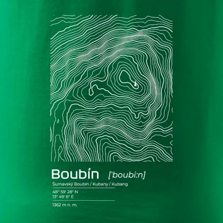Boubín - vrstevnice v obdélníku