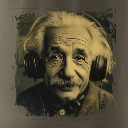 Albert se sluchátky