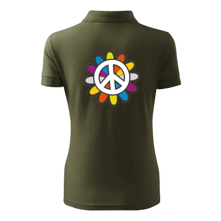 Peace symbol s kreslenou květinou