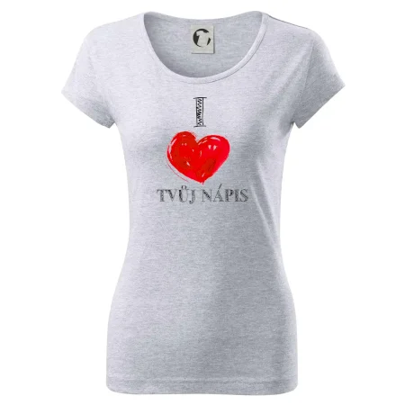 I love malované srdce - vlastní nápis