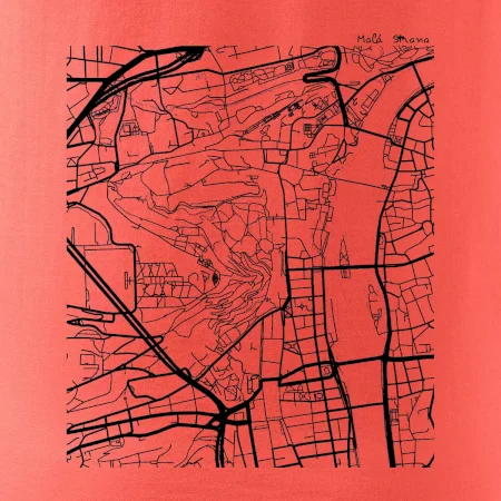 Praha Malá Strana - Mapa černobílá