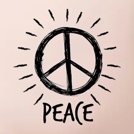 Peace symbol černobílý