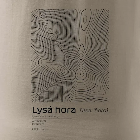Lysá hora - vrstevnice v obdélníku