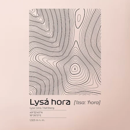Lysá hora - vrstevnice v obdélníku