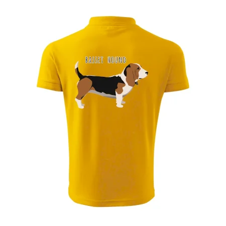 Basset hound pes s nápisem