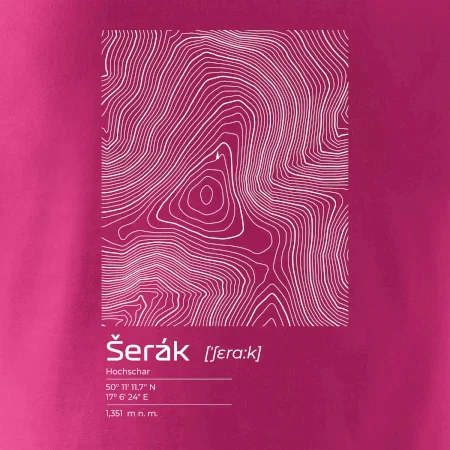 Šerák - vrstevnice v obdélníku