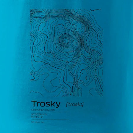 Trosky - vrstevnice v obdélníku