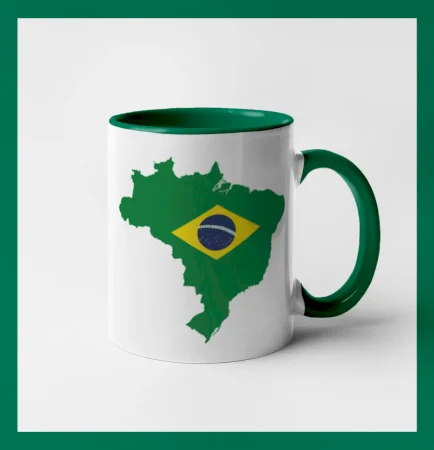 Brazílie vlajka v mapě