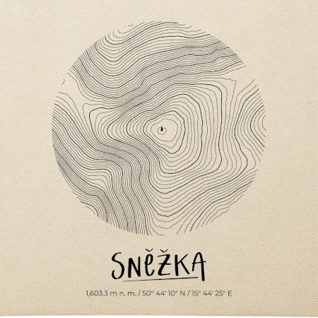 Sněžka - vrstevnice v kruhu