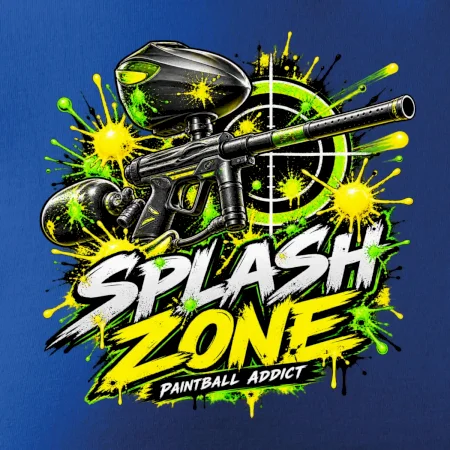 Neonový zásah splash zone paintball