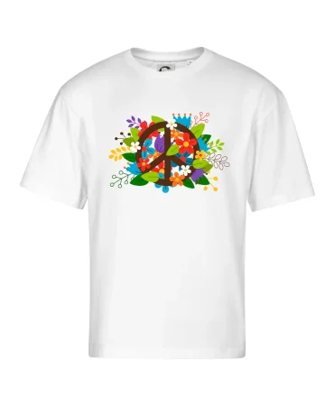Peace symbol prorostlý květinami