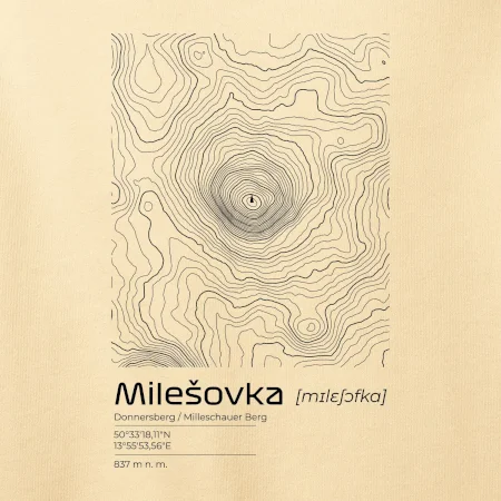 Milešovka - vrstevnice v obdélníku