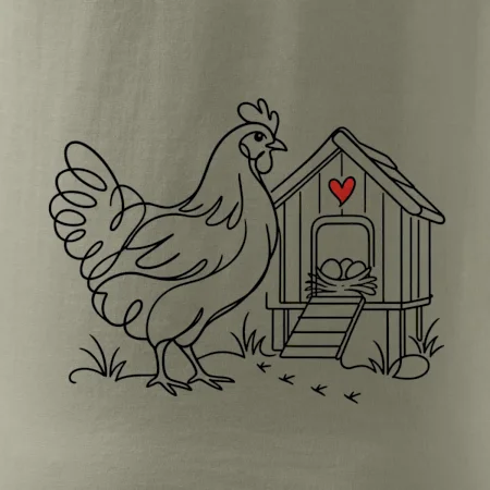 Slepice a kurník se srdíčkem