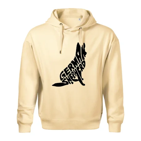 Německý ovčák sedící napis