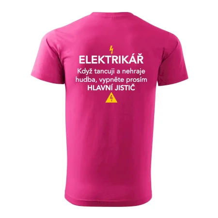 Elektrikář - hlavní jistič - Nápis na zádech
