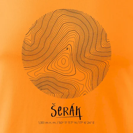 Šerák - vrstevnice v kruhu