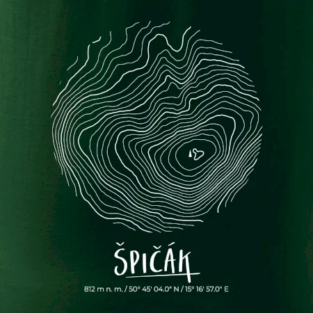 Špičák - vrstevnice v kruhu