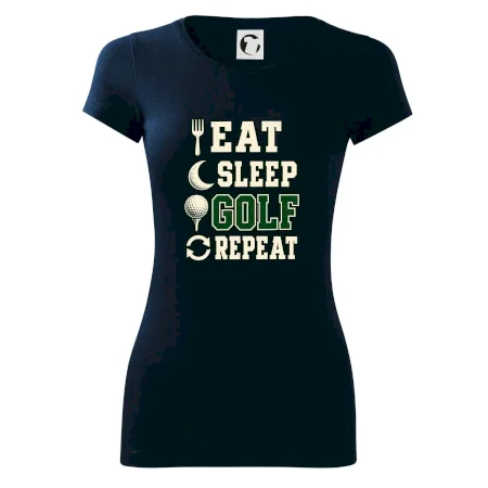 Eat sleep golf repeat typografie