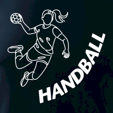 Handball nápis šikmo  - holka