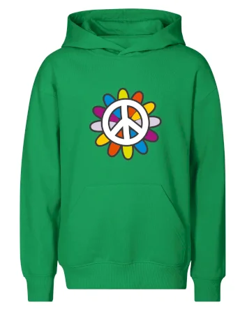 Peace symbol s kreslenou květinou