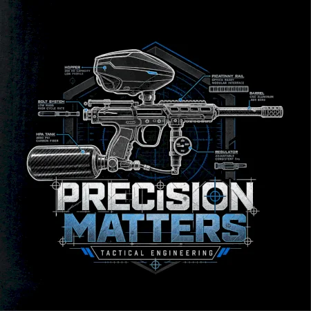 Technický nákres precision matters paintball