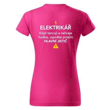 Elektrikář - hlavní jistič - Nápis na zádech