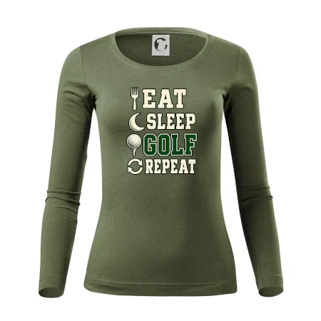 Eat sleep golf repeat typografie