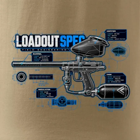 Technický výkres loadout spec paintball