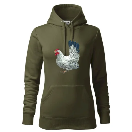 Slepice kreslená bílá