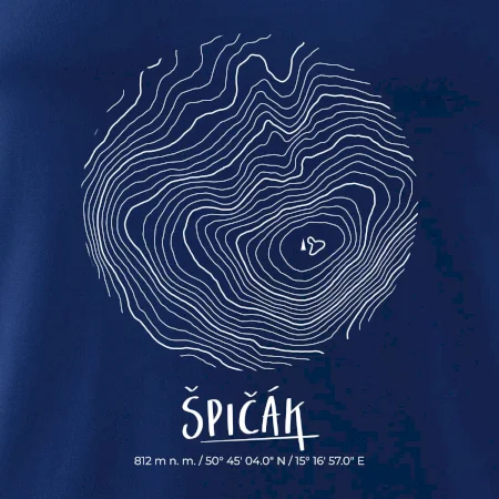 Špičák - vrstevnice v kruhu