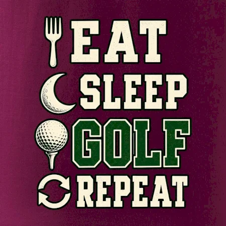 Eat sleep golf repeat typografie