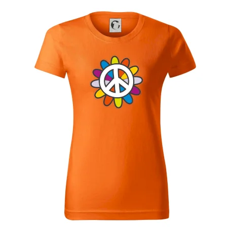 Peace symbol s kreslenou květinou