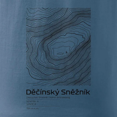 Děčínský Sněžník - vrstevnice v obdélníku