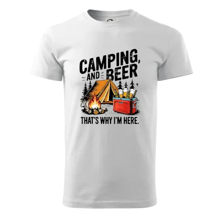 Černý nápis nápis Camping and beer