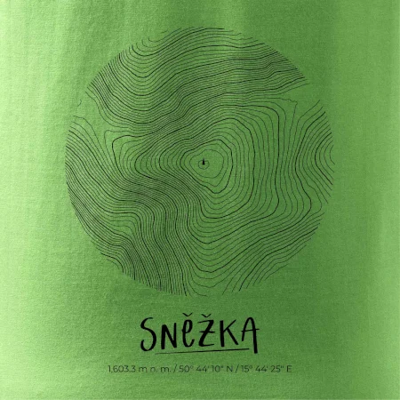 Sněžka - vrstevnice v kruhu