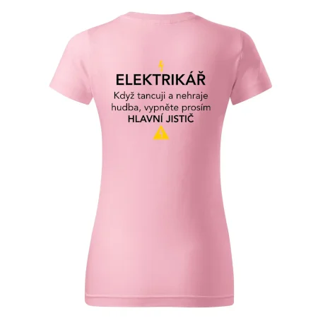 Elektrikář - hlavní jistič - Nápis na zádech