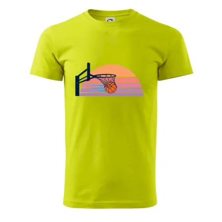 Retro západ slunce a basketbalový koš