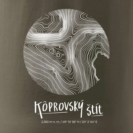 Kôprovský štít - vrstevnice v kruhu
