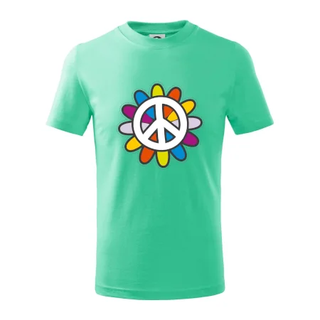 Peace symbol s kreslenou květinou