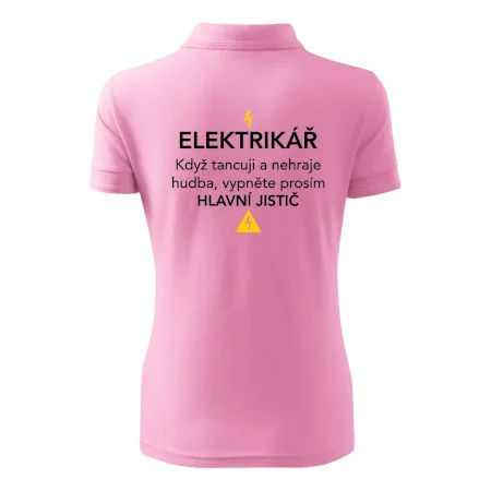 Elektrikář - hlavní jistič - Nápis na zádech