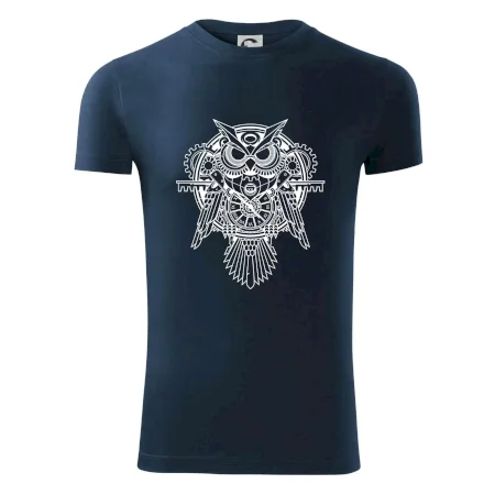Steampunk sova černobílá