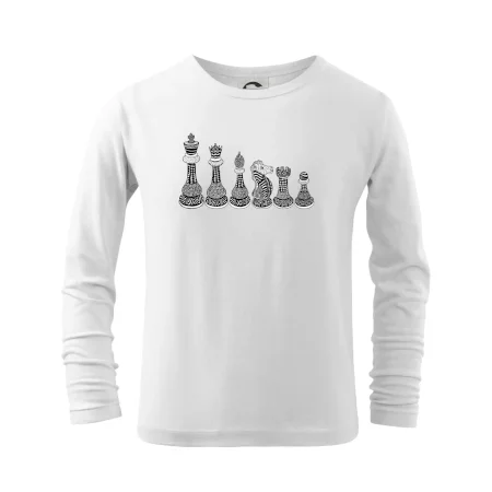 Šachové figurky v řadě - kreslené