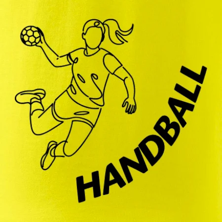 Handball nápis šikmo  - holka