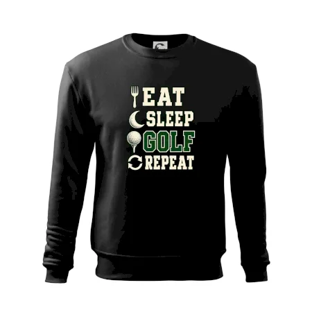 Eat sleep golf repeat typografie