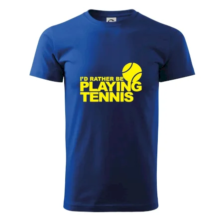 Playing tennis