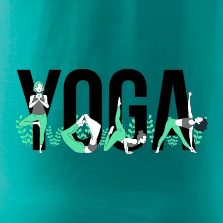 Yoga nápis barevný